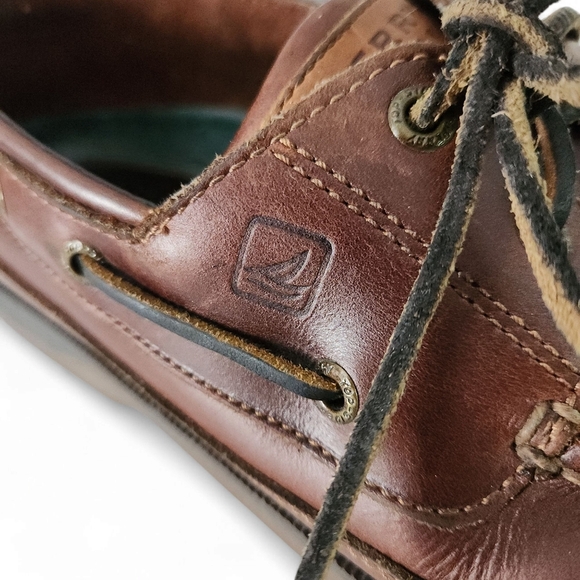 SPERRY Top sider Leather Boat Shoes Brown Size 11m - Picture 6 of 11